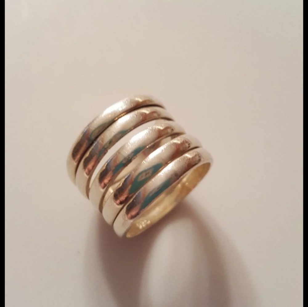 Silver Multi Banded Ring